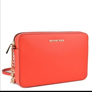 MK Jet Set Large Saffiano Crossbody Handbag